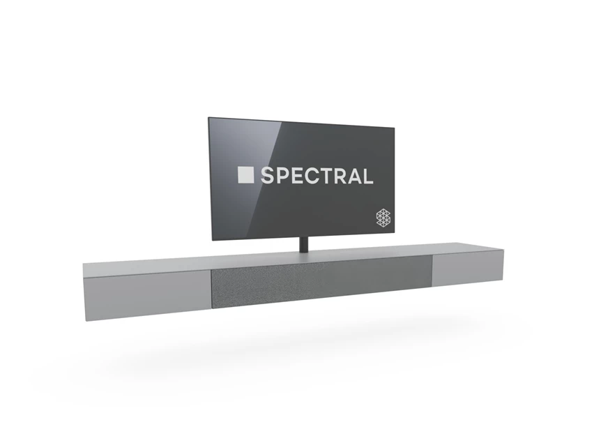 Tv-kast Next fijn matte lak grijs met speakerdoek Spectral
