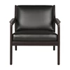 Front Bijzetzetel Mahogany Jack Lounge Chair Black Leather 35103 Ethnicraft