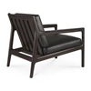 Achterkant Bijzetzetel Mahogany Jack Lounge Chair Black Leather 35103 Ethnicraft