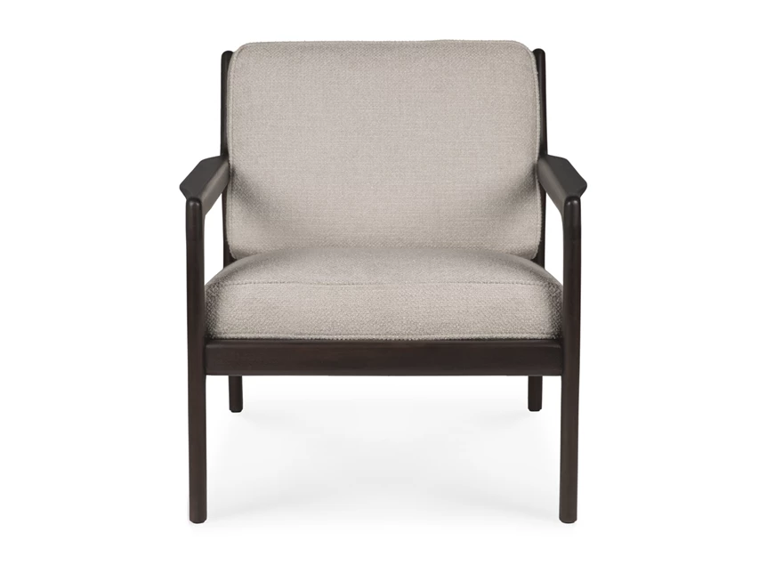 Front Bijzetzetel Mahogany Jack Lounge Chair Ivory Fabric 35102 Ethnicraft
