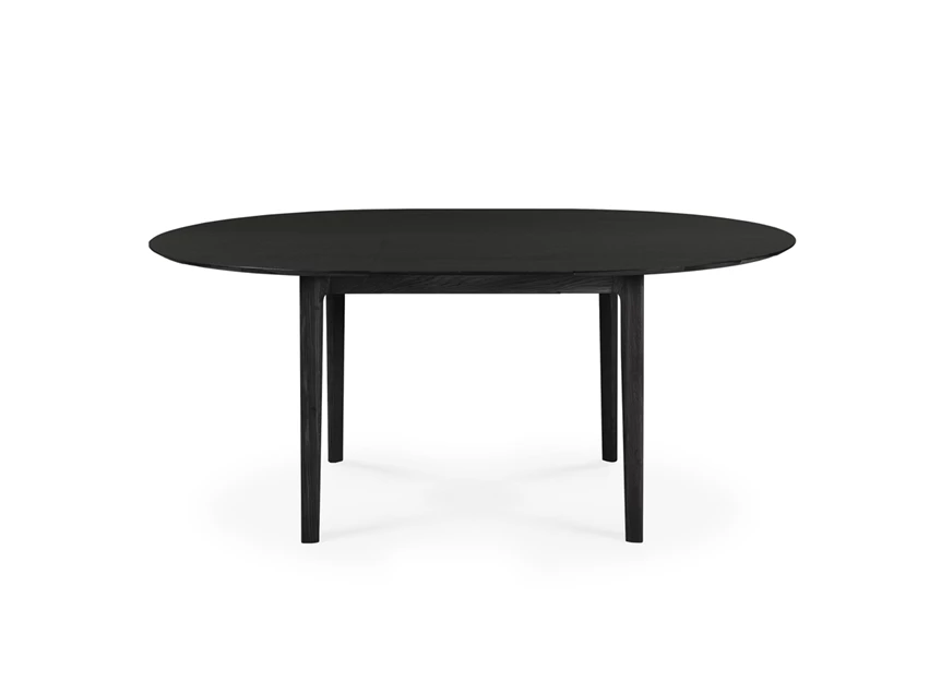 Verlengbare tafel Oak Bok Round Black Extendable Dining Table 51528 Ethnicraft