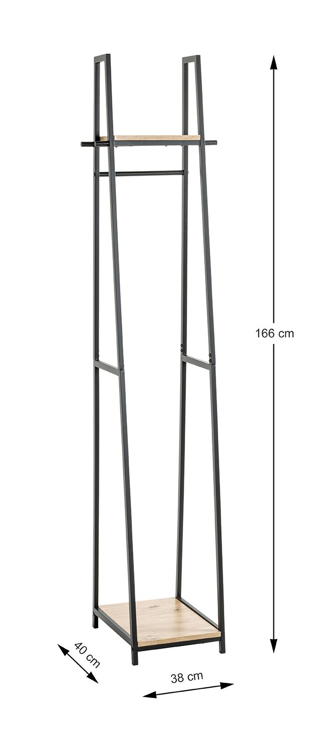 kapstok Garderobe met 2 deuren kast hal kast slaapkamer kast hout materiaal gerookt eiken 90x52x200 cm