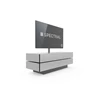 Zijkant Tv-kast Brick BR1502 op sokkel mat glas Spectral