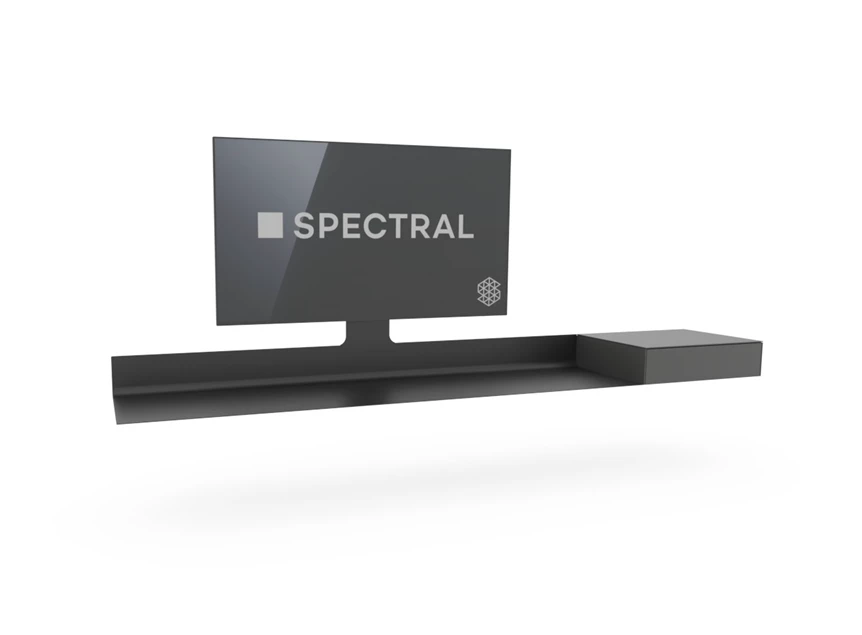 Zijkant Tv-meubel Air 4 All metaal zwart Spectral