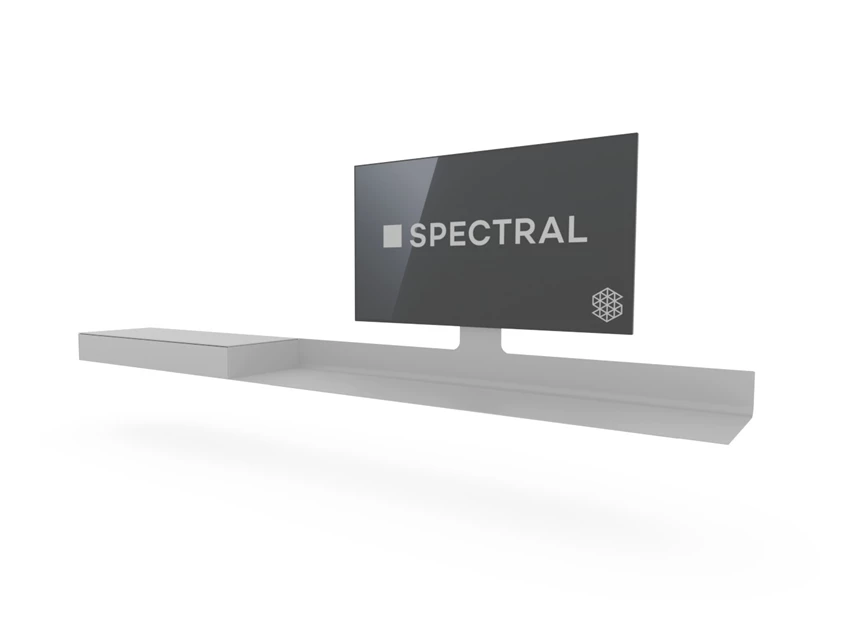 Zijkant Tv-meubel Air 4 All 320cm metaal wit Spectral