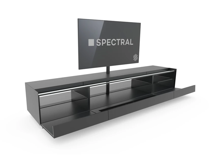 Open Tv-kast Cocoon mat glas zwart Spectral