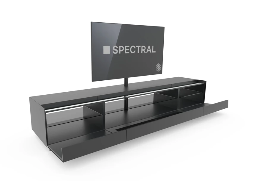 Open Tv-kast Cocoon mat glas zwart Spectral
