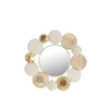 Ronde spiegel metalen cirkels- wit/goud - vooraanzicht