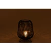 lantaarn op voet- bamboe- zwart/naturel S- in het donker