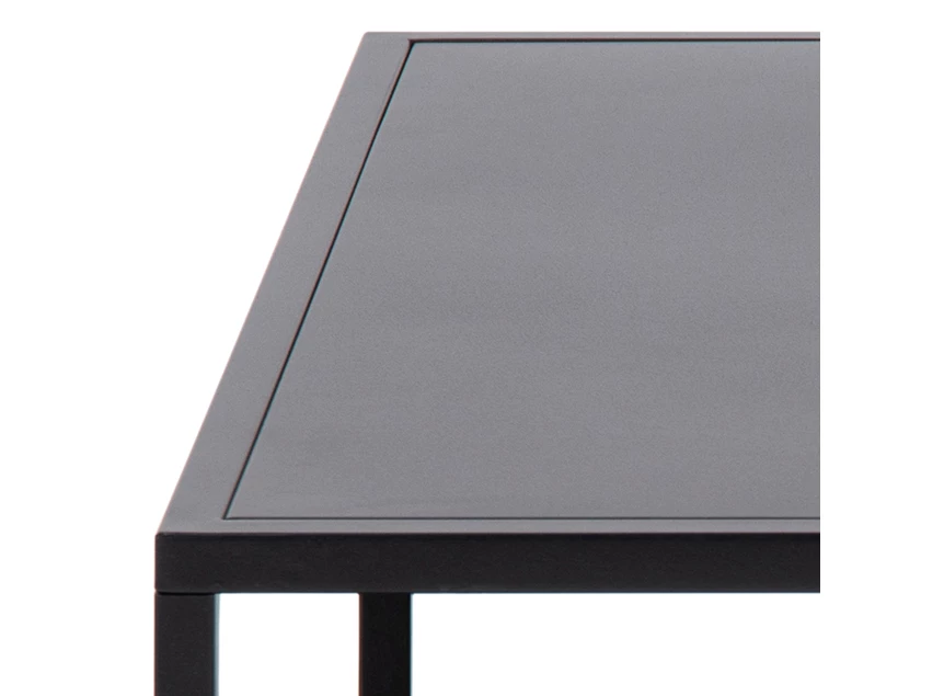 92087 newtown salontafel vierkant zwart metaal 60x60cm actona legplank detail