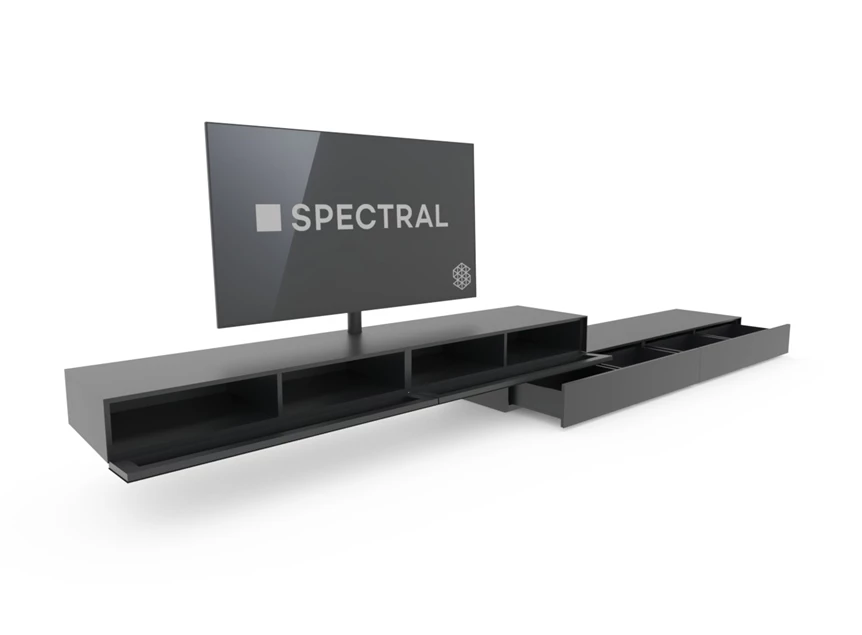 Open Tv-kast Ameno glas mat zwart deels hangend Spectral