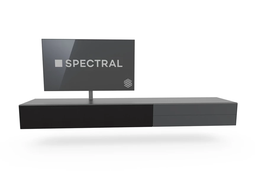 Tv-kast Scala hangend mat glas zwart Spectral