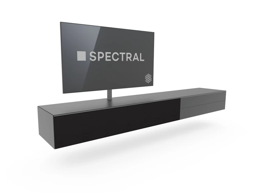Zijkant Tv-kast Scala hangend mat glas zwart Spectral