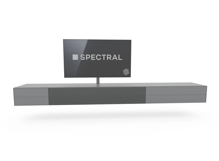 Tv-kast Scala hangend mat glas grijs Spectral