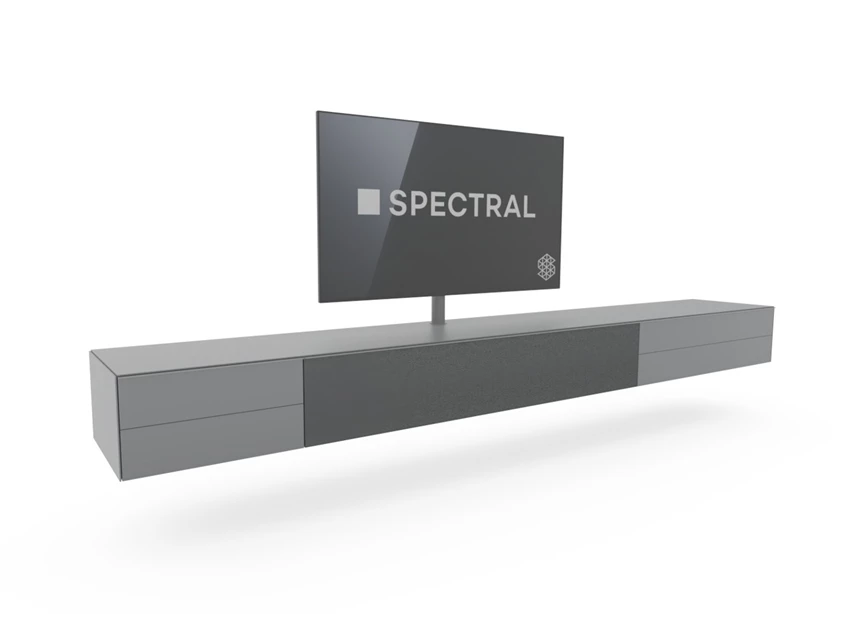 Zijkant Tv-kast Scala hangend mat glas grijs Spectral