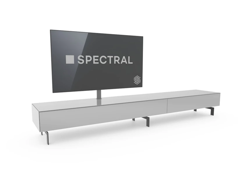 Tv-kast Scala blinkend glas wit poot Blade Spectral