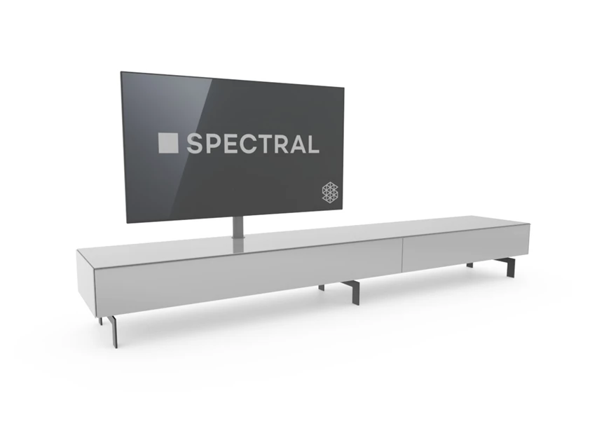 Tv-kast Scala blinkend glas wit poot Blade Spectral