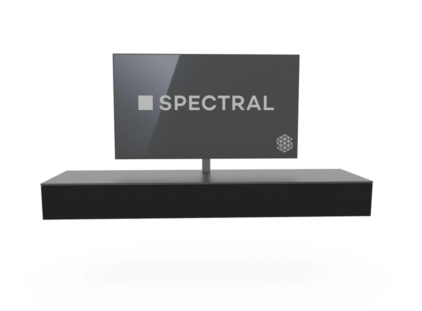Front Hangende tv-kast Next mat zwart houtlook cherry Spectral