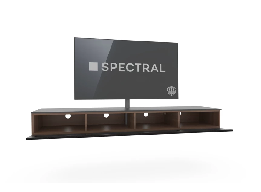 Open Hangende tv-kast Next mat zwart houtlook cherry Spectral