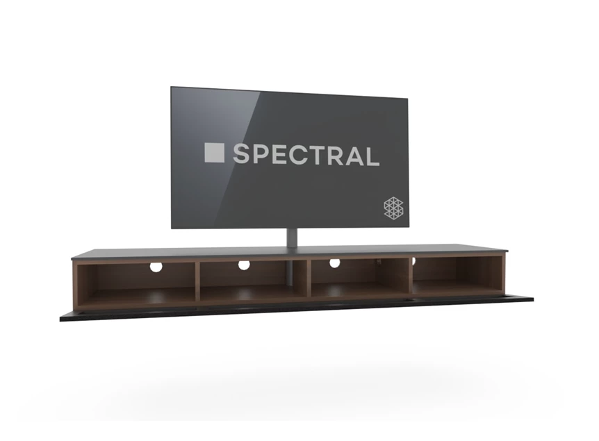 Open Hangende tv-kast Next mat zwart houtlook cherry Spectral