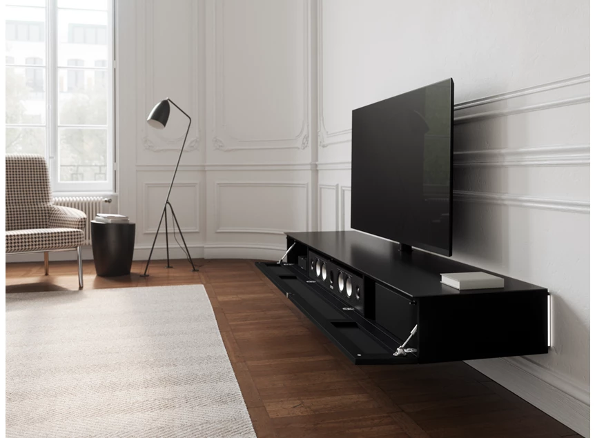 Geluidsinstallatie Hangende tv-kast Next mat zwart houtlook cherry Spectral