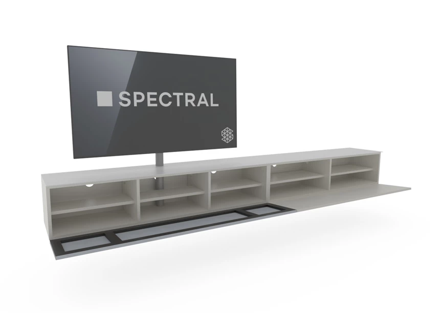 Open Tv-kast Next hangend matte lak wit speakerdoek Silver Spectral