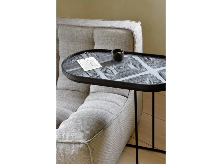 Detail Slate Linear Oblong Tray Side Table 20790 Ethnicraft Accessories