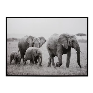 Kader olifanten- hout/papier- zwart/wit- 92415