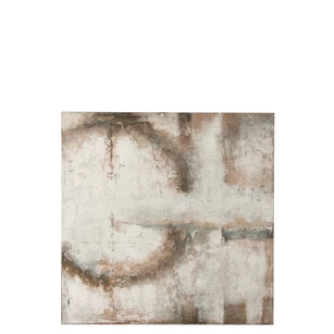 Schilderij ring- canvas/hout- bruin/wit- (10X4X110cm)- 3769