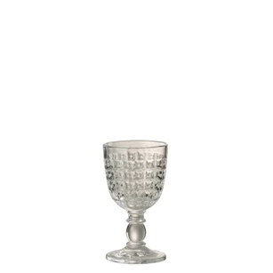 Drinkglas op voet met motief- transparant- glas- smal- (8X8X14,5cm)- 3685