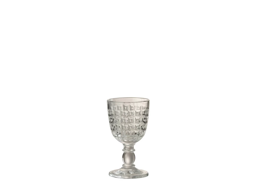 Drinkglas op voet met motief- transparant- glas- smal- (8X8X14,5cm)- 3685