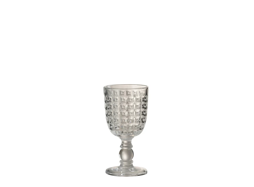 Drinkglas op voet met motief- transparant- large-(8,5X8,5X17cm)- 3686