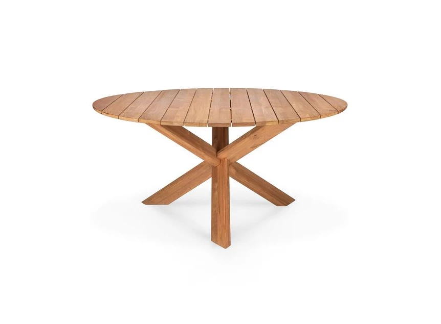 Front Teak Circle Outdoor Dining Table 10281 Ethnicraft modern design