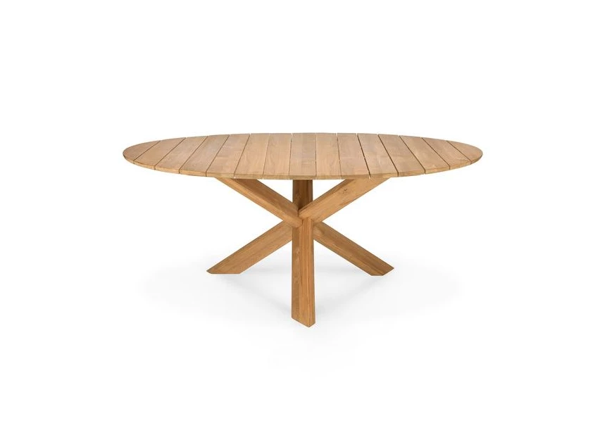Front Teak Circle Outdoor Dining Table 10280 Ethnicraft modern design