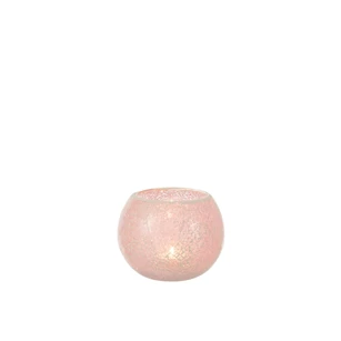 Theelichthouder mozaiek- glas- roze- medium- 13873
