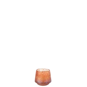Theelichthouder stippen- glas- oranje- smal- 13899