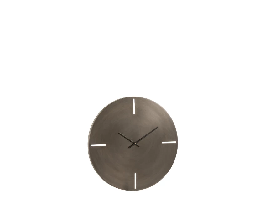 Klok rond- metaal- donker grijs- small(50,5X50,5X4cm)- 17196