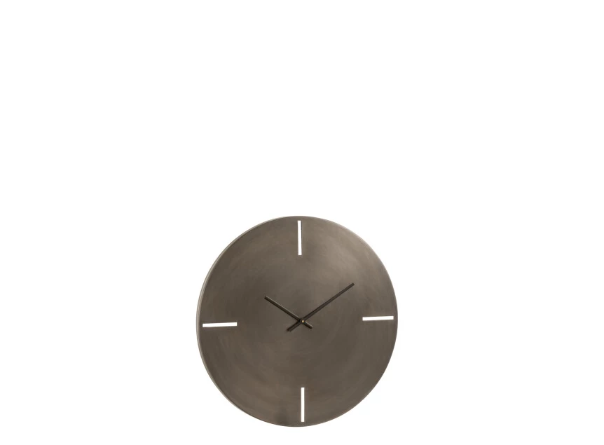 Klok rond- metaal- donker grijs- small(50,5X50,5X4cm)- 17196