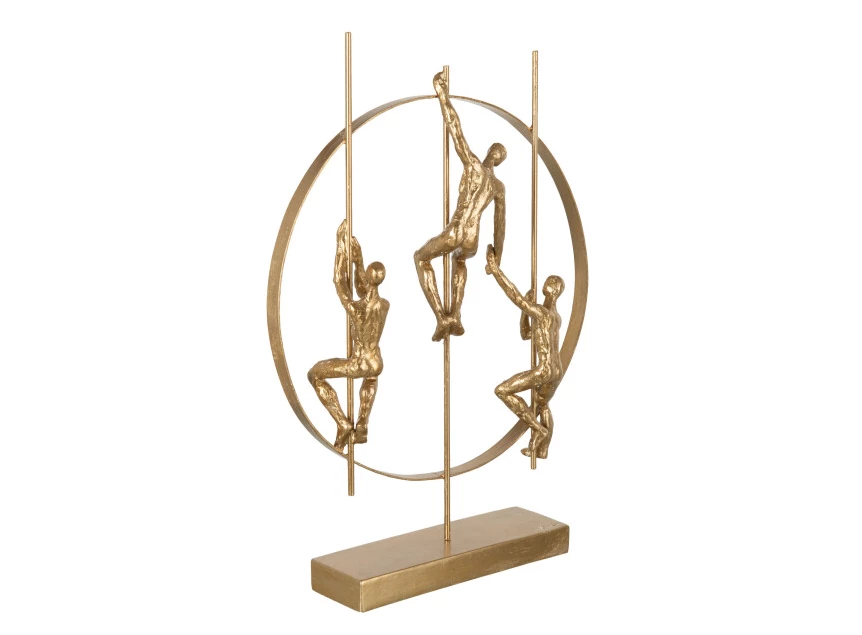 Figuren klimmen op cirkel- poly- goud- 16231