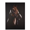 Kader paard hoofd- canvas/hout- bruin/zwart- 18613