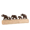 Figuur rij olifanten- mangohout/aluminium- bronze- 15802