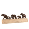Figuur rij olifanten- mangohout/aluminium- bronze- 15802