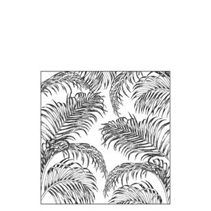 Pak 20 servetten palmbladen- papier- zwart- large- 20439