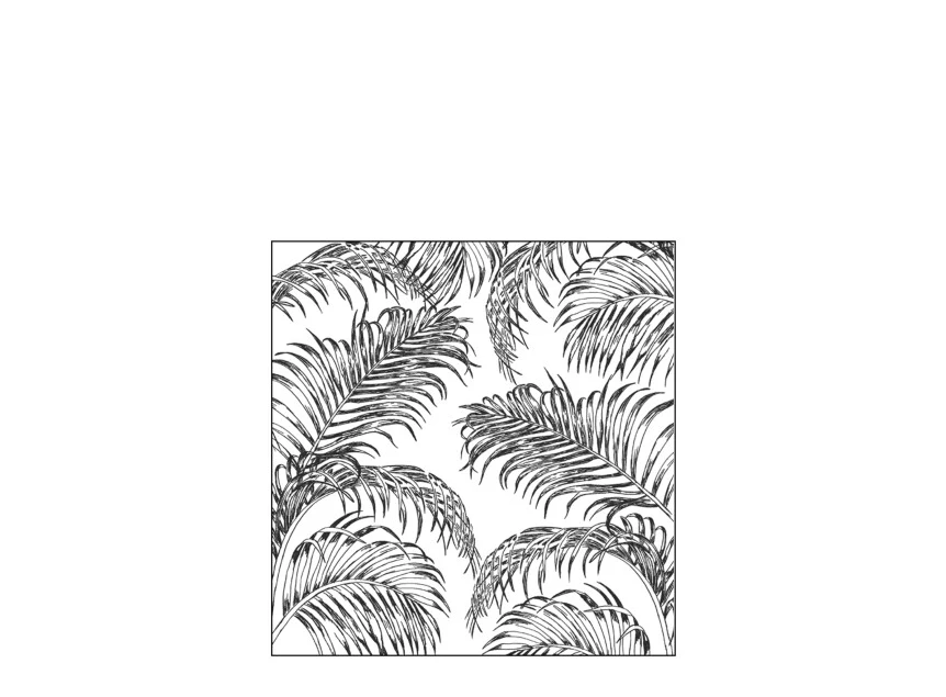 Pak 20 servetten palmbladen- papier- zwart- large- 20439