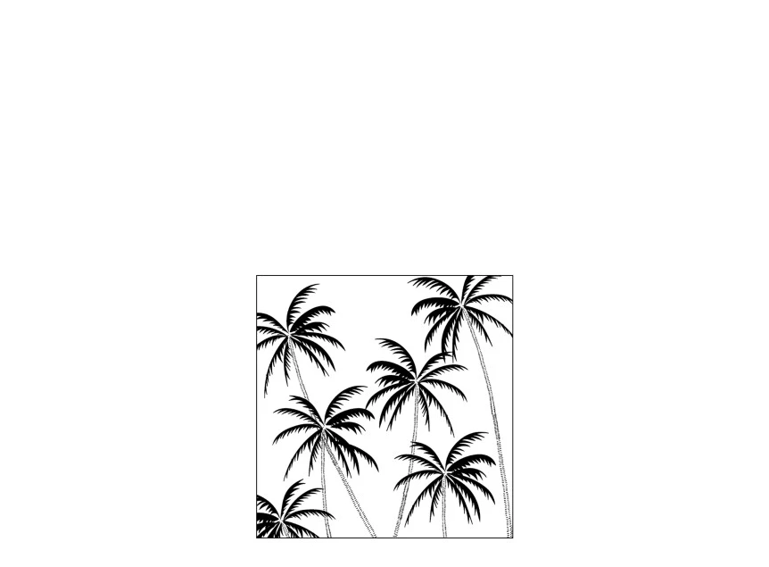 Pak 20 vervetten palmbomen- papier- zwart- smal- 20450