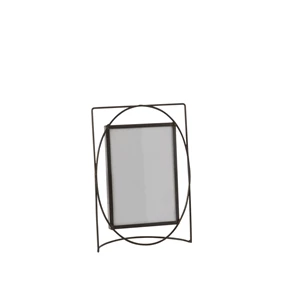 Fotokader rechthoek- metaal/glas- donkerbruin- large- 20404