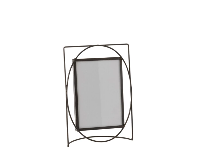 Fotokader rechthoek- metaal/glas- donkerbruin- large- 20404
