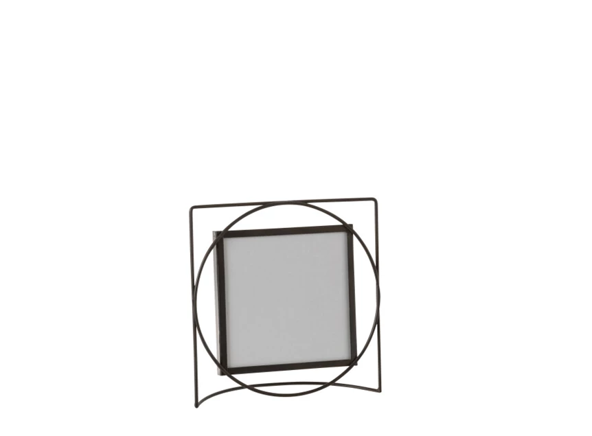 Fotokader vierkant- metaal/glas- donkerbruin- 20402 
