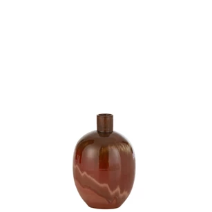 Vaas Aline- ovaal- keramiek- rood- smal- 23100