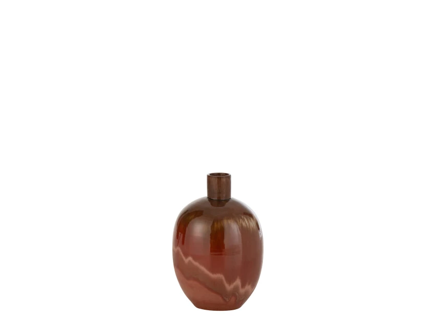 Vaas Aline- ovaal- keramiek- rood- smal- 23100